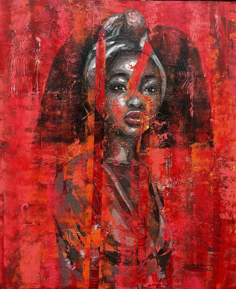 The Red Ember Painting by olawuyi oluwole | Saatchi Art