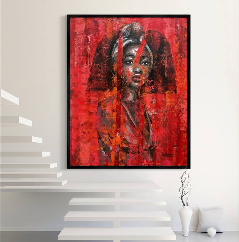 Original Abstract Expressionism Women Painting by olawuyi oluwole