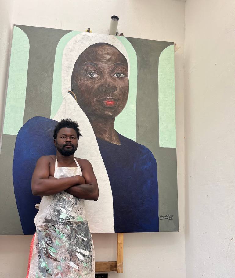 Original Figurative People Painting by Olawuyi Oluwole