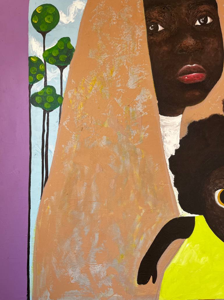 Original Abstract Expressionism Children Painting by Olawuyi Oluwole