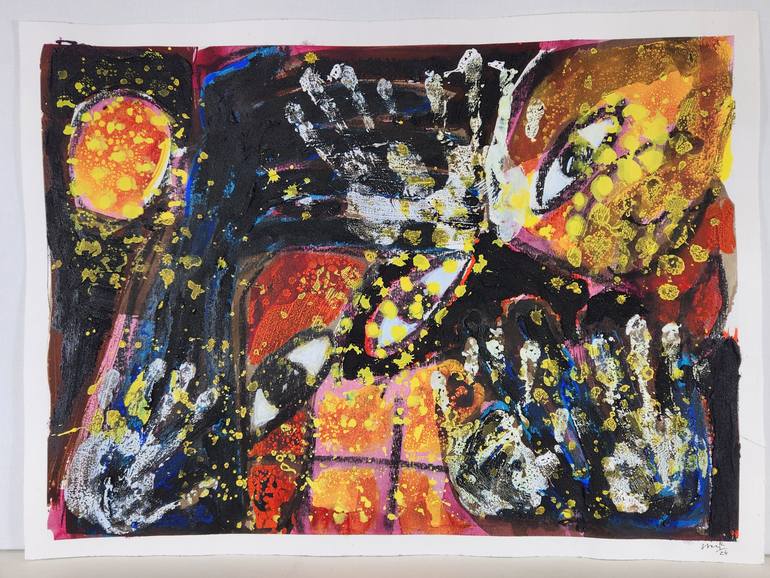 Original Abstract Expressionism Performing Arts Mixed Media by Sami Rinne