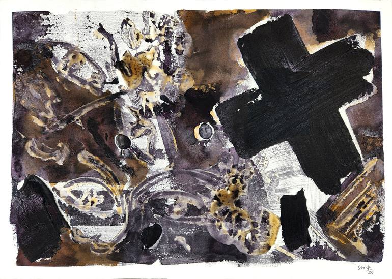 Original Abstract Expressionism Abstract Mixed Media by Sami Rinne