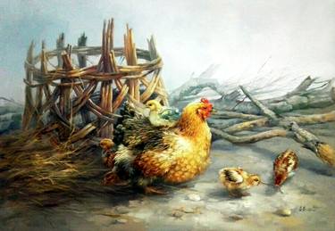 Original Fine Art Animal Paintings by Hu Chunliang