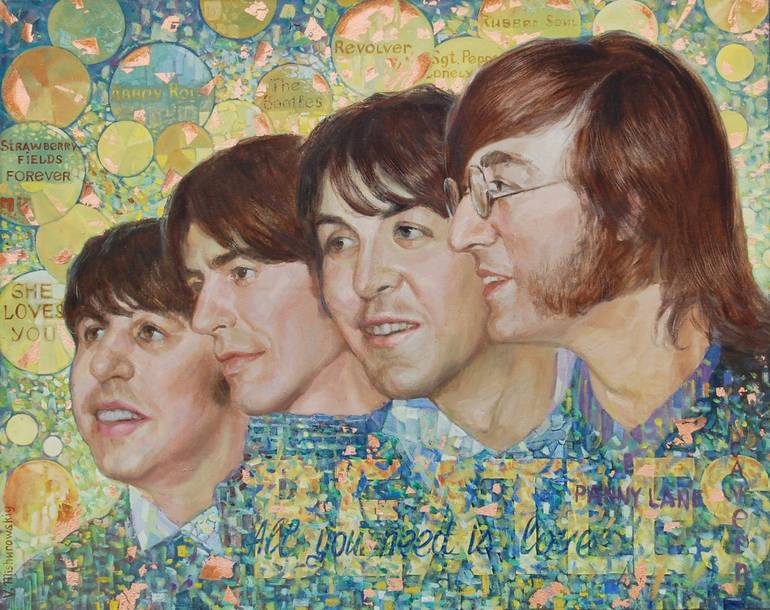 The Beatles Painting by Victor Mishurovskiy | Saatchi Art