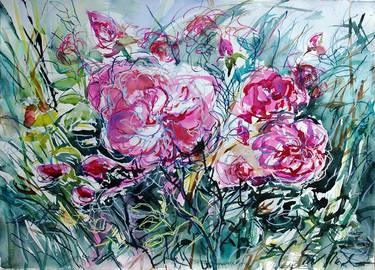 Print of Fine Art Floral Paintings by Grit Rademacher