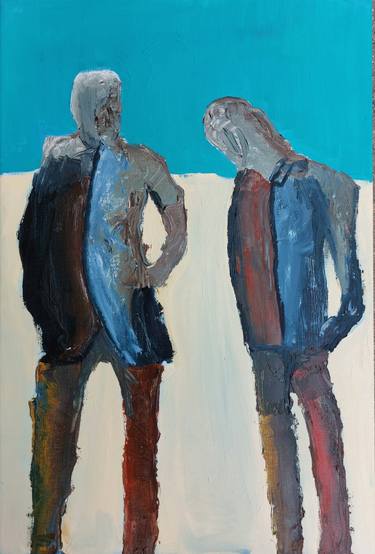 Original Abstract Expressionism Men Paintings by Lennart Schou