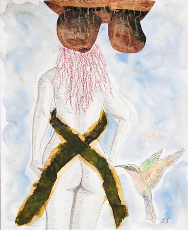 Original Surrealism Nude Mixed Media by Erwin Bruegger