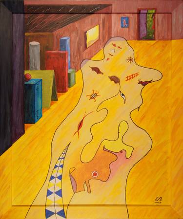 Original Surrealism Fantasy Painting by Erwin Bruegger