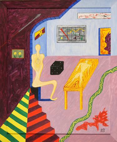 Original Surrealism Fantasy Painting by Erwin Bruegger
