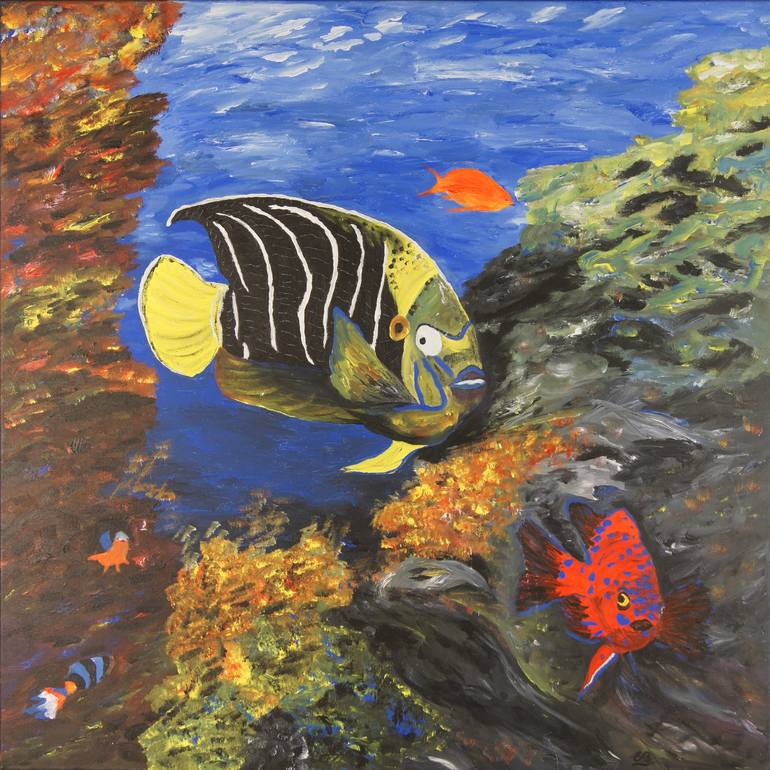 At The Coral Reef Painting By Erwin Bruegger Saatchi Art