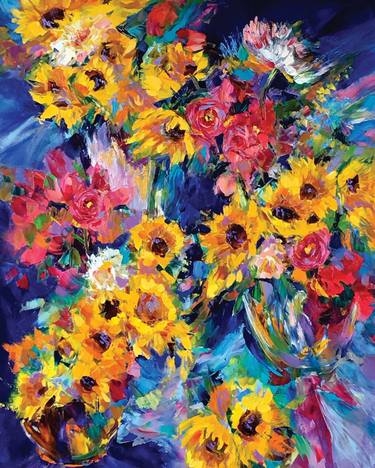 Original Expressionism Floral Paintings by Barbara Meikle