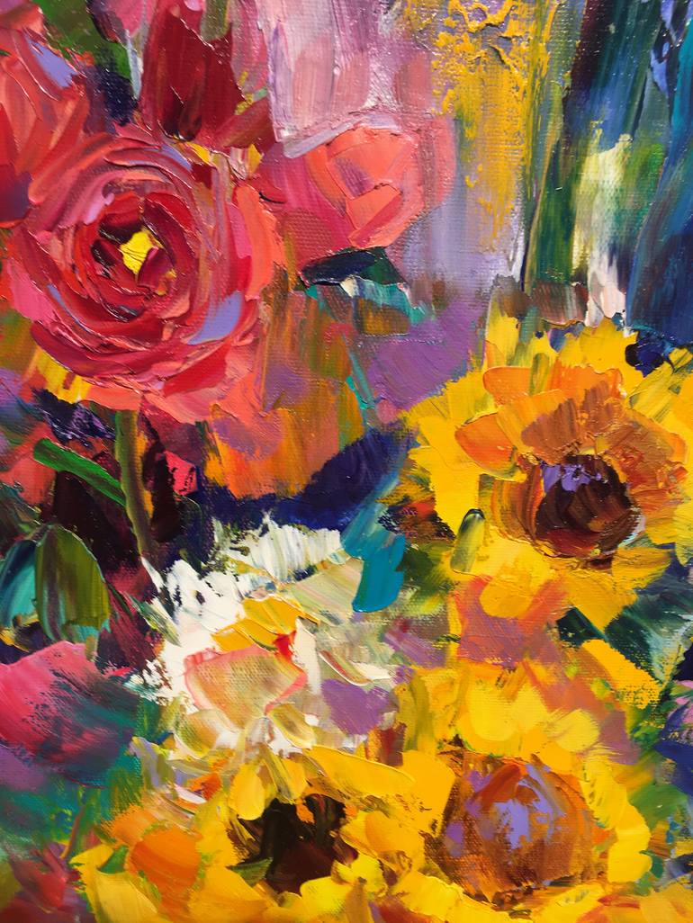 Original Expressionism Floral Painting by Barbara Meikle