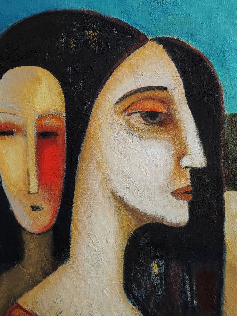 Original Expressionism Family Painting by Anna Soghomonyan