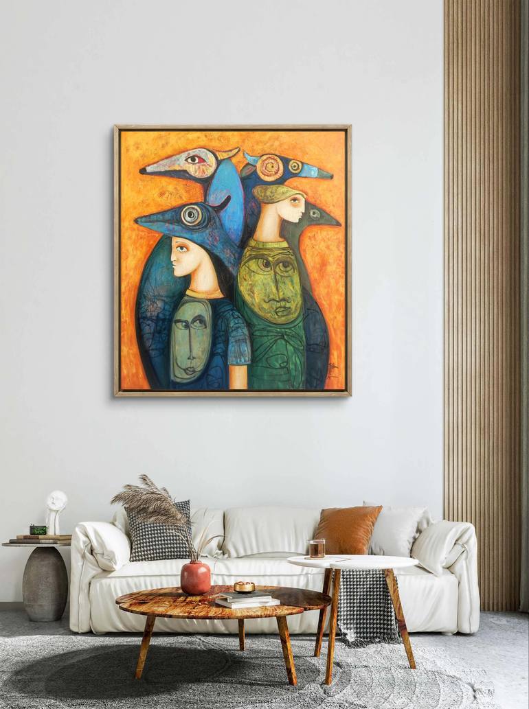 Original Expressionism Children Painting by Anna Soghomonyan