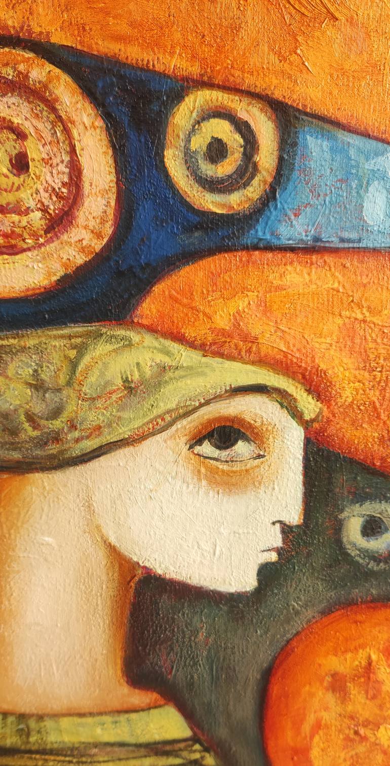 Original Expressionism Children Painting by Anna Soghomonyan