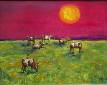 Print of Cows Paintings by Olesia Witowska