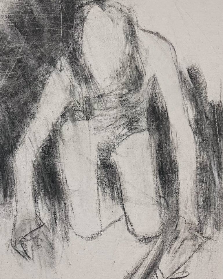 Original Black & White Women Drawing by Jane Du Brin