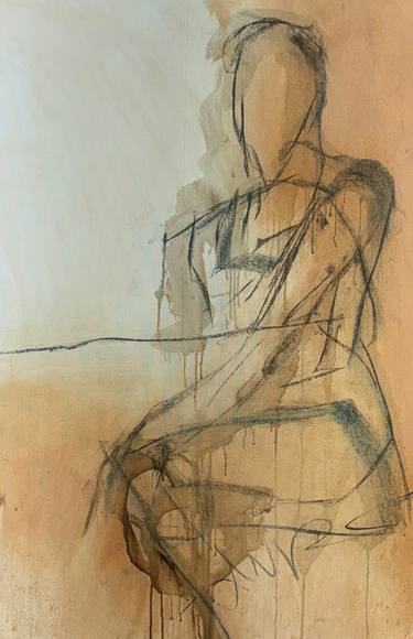 Original Abstract Expressionism Women Drawings by Jane du Brin