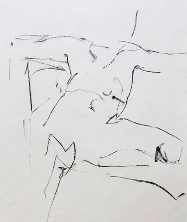 Original Abstract Expressionism Nude Drawings by Jane du Brin