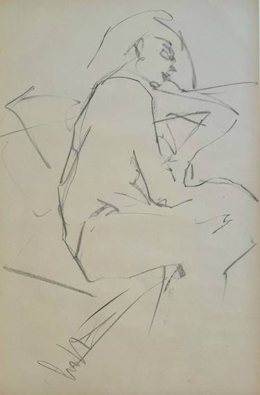 Original Contemporary Nude Drawings by Jane du Brin