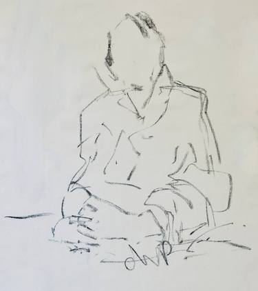 Original Black & White Women Drawings by Jane Du Brin