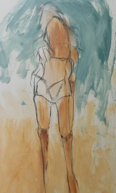 Original Contemporary Beach Drawings by Jane du Brin