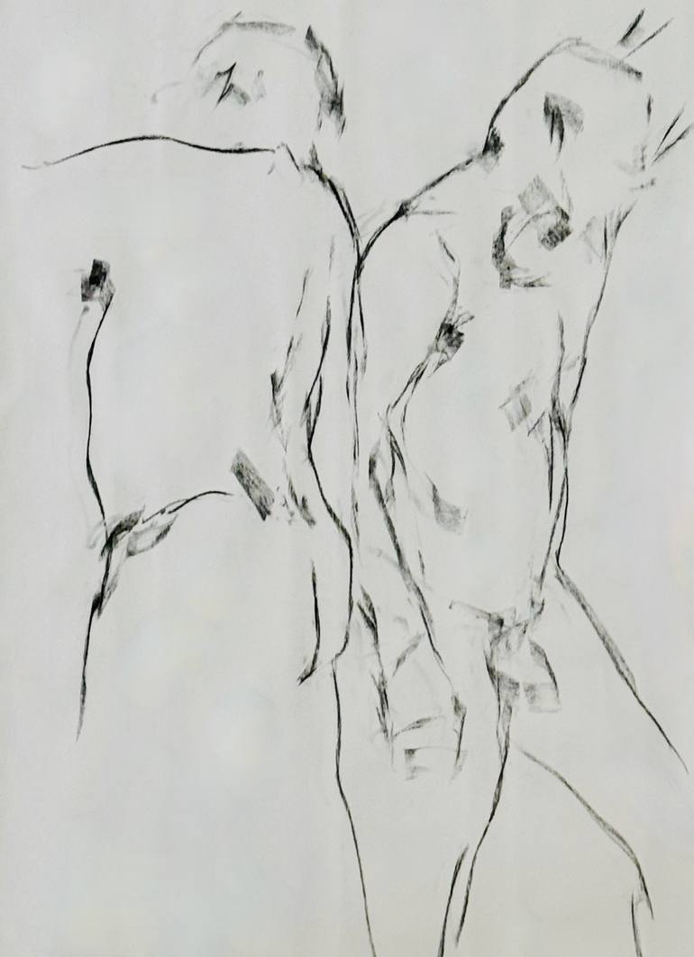 Print of Black & White Nude Drawings by Jane Du Brin