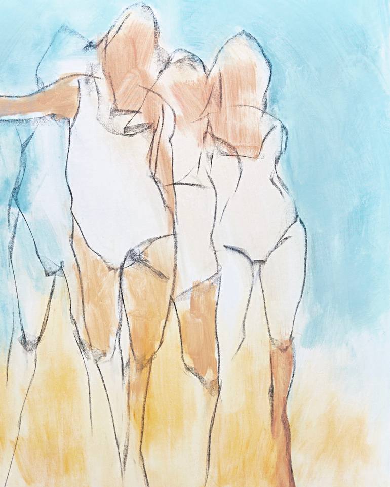 Original Abstract Women Painting by Jane Du Brin