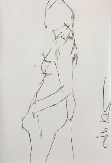 Original Figurative Women Drawings by Jane du Brin