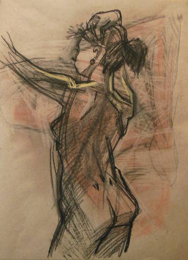 Original Nude Drawing by Elena Afonova