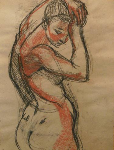 Original Nude Drawing by Elena Afonova