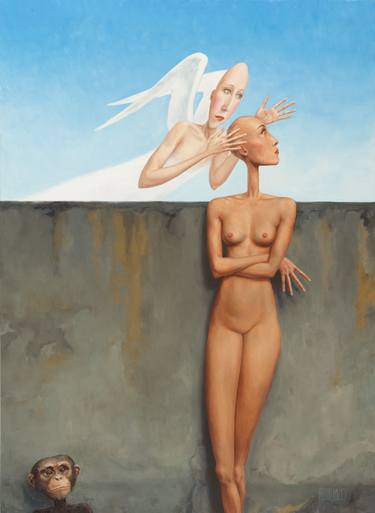 Original Figurative Women Painting by Myriam Feuilloley