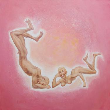 Original Figurative Love Painting by Myriam Feuilloley