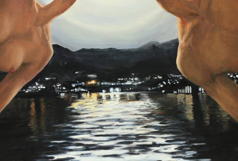 Original Figurative Love Painting by Myriam Feuilloley