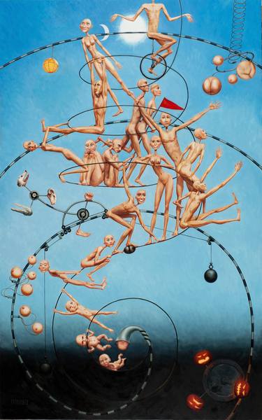 Original Surrealism Humor Paintings by Myriam FEUILLOLEY