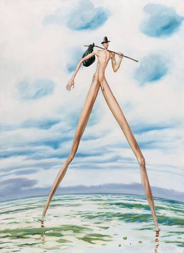 Original Surrealism Humor Paintings by Myriam FEUILLOLEY