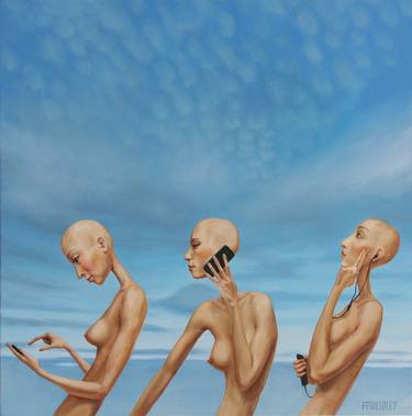 Print of Surrealism Nude Paintings by Myriam FEUILLOLEY