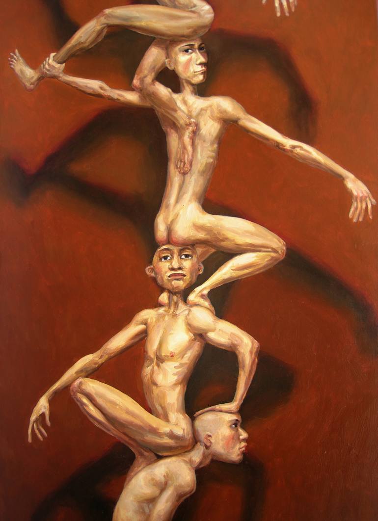 Original Figurative Nude Painting by Myriam Feuilloley