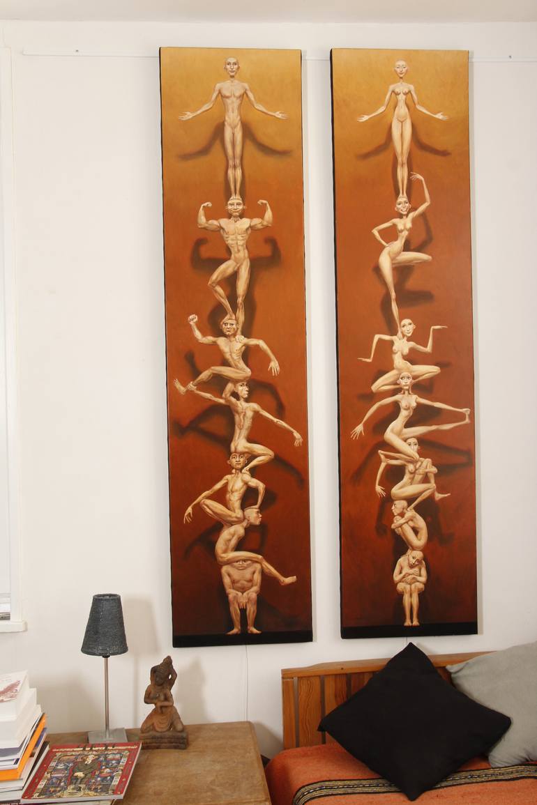 Original Figurative Nude Painting by Myriam Feuilloley