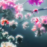 drifting blooms, grey with pink by Kristin Hart