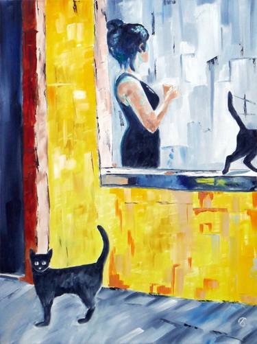 Print of Impressionism Cats Paintings by Svetlana Bagdasaryan