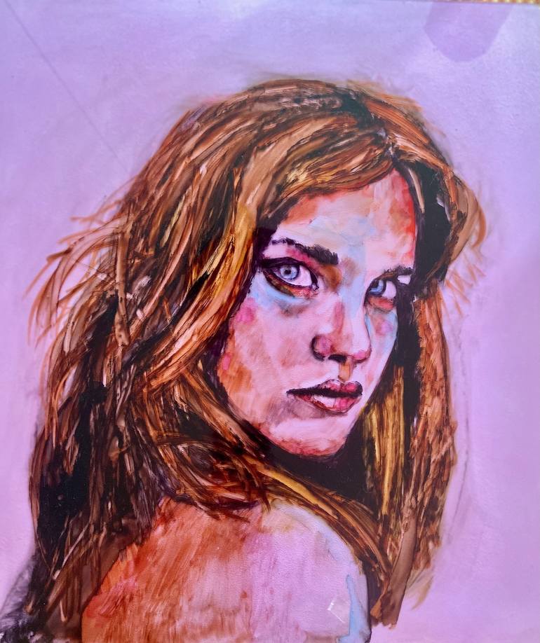 Original Figurative Women Painting by Hervé CARRIOU