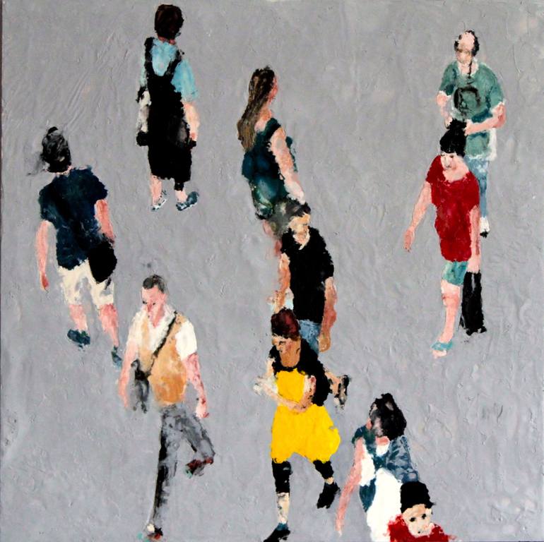 Original Modern People Painting by Hervé Carriou