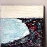 Painting: encaustic and alcohol inks on wood.
sea, bay,
