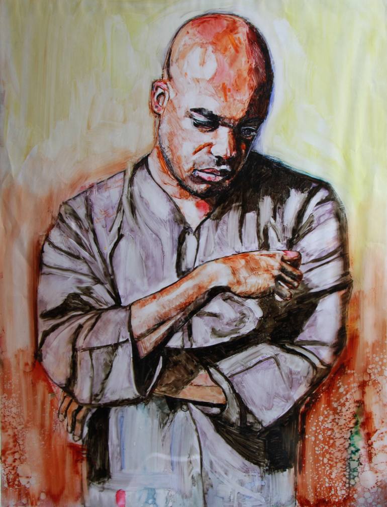 Original Portrait Painting by Hervé CARRIOU