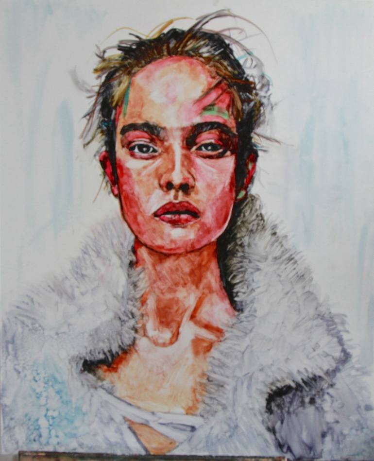 Original Portrait Painting by Hervé CARRIOU