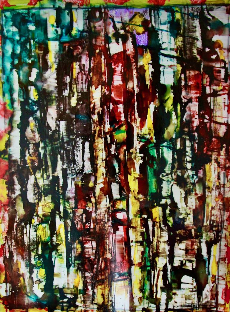 Original Abstract Painting by Hervé CARRIOU