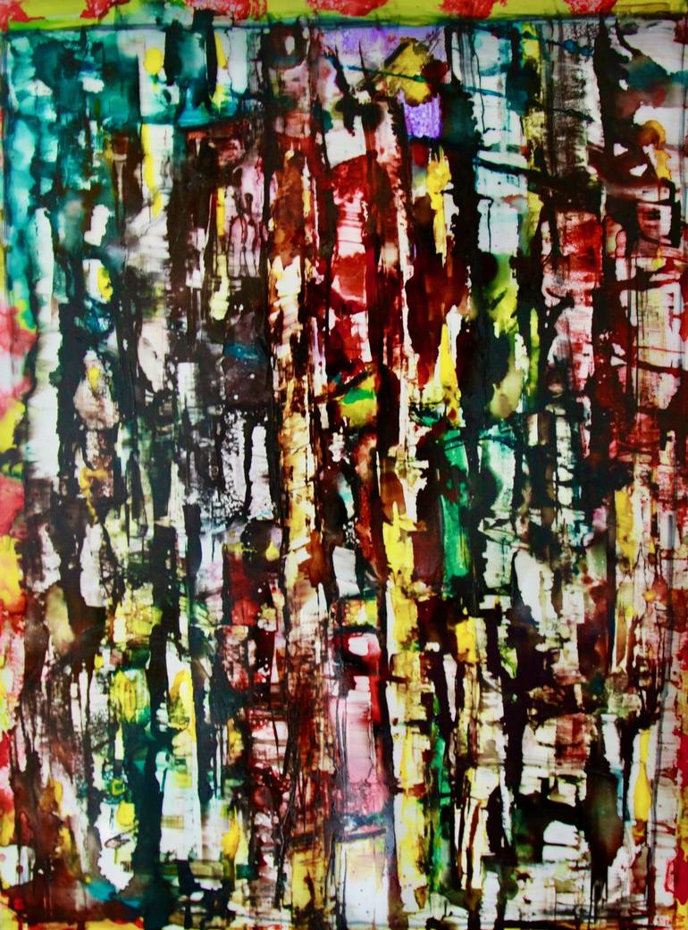 Original Abstract Painting by Hervé CARRIOU