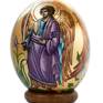 Ostrich egg with three images of the Angels,all of them in appropriate ,specific  colour