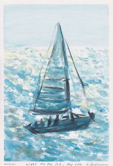 Original Figurative Sailboat Paintings by Alenka Koderman